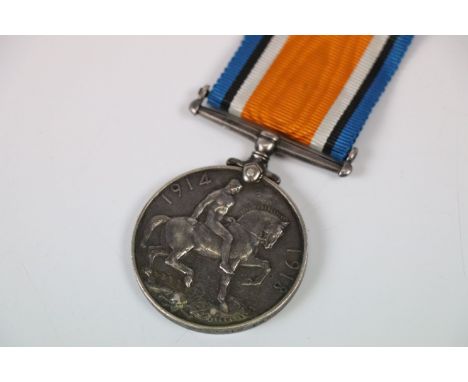 A full size WW1 British War Medal issued to : 9423 PTE. E.J. HENDY Somerset Light Infantry.