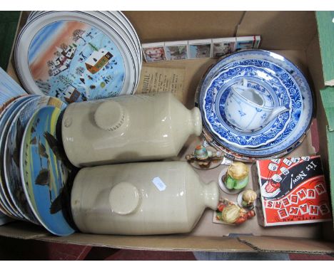 Four Hummel Figures, Donald Pentz, Villeroy &amp; Boch Four Seasons Plates, other ceramics, Pearsons footwarmers, puzzles, et