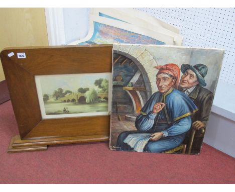 Ignacio Beller (1916-1984); Oil on Canvas, couple seated in interior scene, signed 'BELLER' lower left, unframed, 46 x 55.2cm