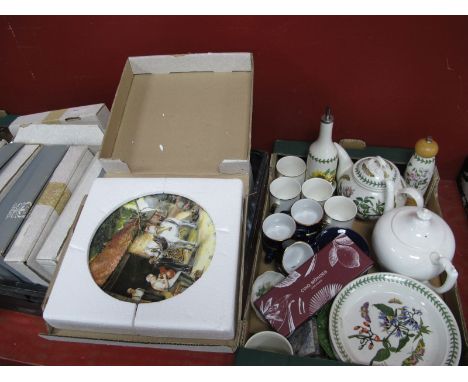 Portmeirion 'Botanic Garden' Teapot, etc collectors plates, soap:- Two Boxes.