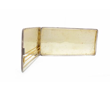 GEORGE VI SILVER CIGARETTE CASEmaker Adie Brothers Ltd., Birmingham 1934, of rectangular form, engine turned design, gilt was