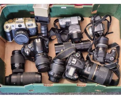 Cameras: a Nikon D90; a Nikon D40; a Fujifilm S5000; a Sony NEX-5 digital camera; various lenses and related.&nbsp; 