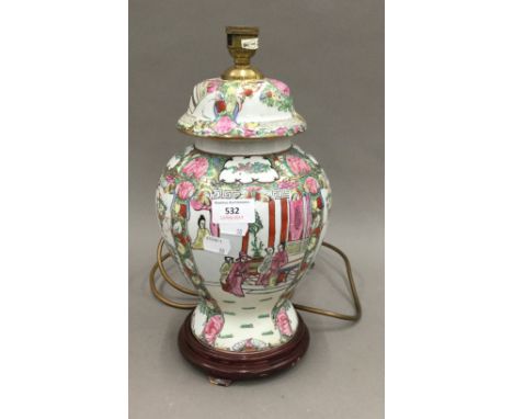 A Chinese porcelain lamp base