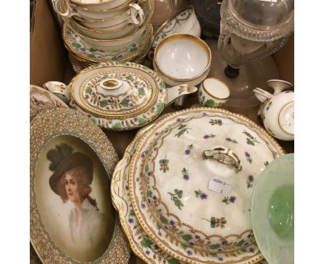 A quantity of decorative ceramics and glass, including a part tea service retailed by T Goode &amp; Co London