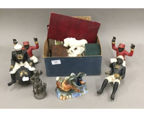 A quantity of cigarette cards, figures, etc.
