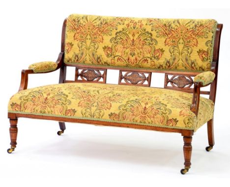 A VICTORIAN INLAID ROSEWOOD SOFA, 130CM W