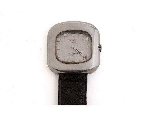 Movado HS360 Kingmatic Video: steel cased wristwatch, with date aperture to bottom-right corner, missing part of strap.