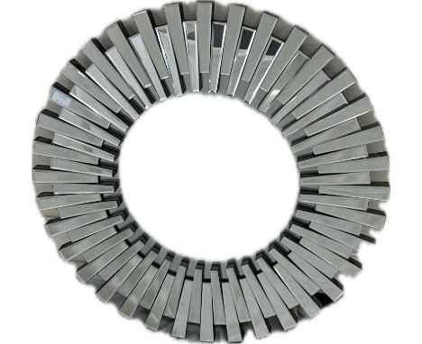Mirrored circular sundial mirror, approximate diameter 31.5 inches