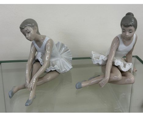 Pair of Lladro Nao ballerina figures overall height approximately 5 inches tall 