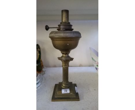 A small late 19th century brass Corinthian Column oil lamp base.