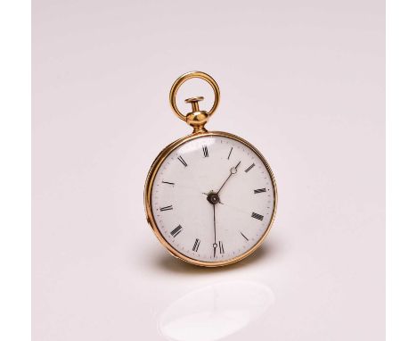 Alfred Daubree: A lady's gold open face repeater pocket watch Date: Circa 1900 Movement: Bridge plate, 8-jewel, coil gong rep