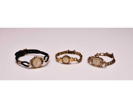Rotary: A lady's 9ct gold bracelet watch, cal.790 15-jewel manual, rectangular case stamped 9ct inside back, Arabic markers, 