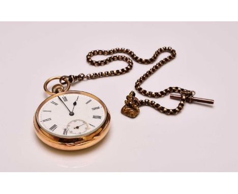 An 18ct gold open face pocket watch Date: Circa 1920 Movement: 3/4 plate signed Millward, Southsea, stem wind and set Dial: W