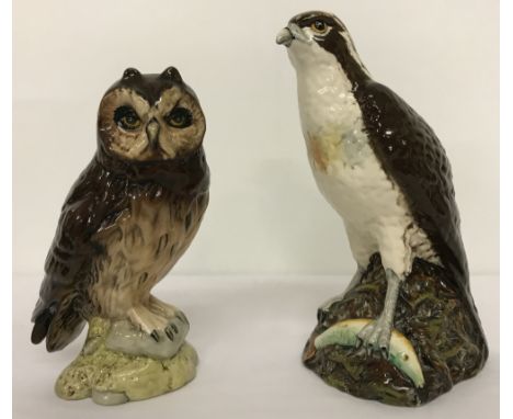 2 Royal Doulton ceramic Whyte &amp; Mackay whisky decanters in the shape of Birds of Prey.Osprey, modelled by D. Lyttleton, 1