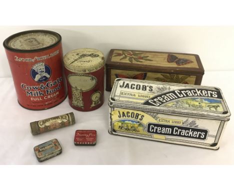 A small quantity of vintage collectors tins.To include Cadburys, Cow &amp; Gate, Jacobs and Camphor Ice.