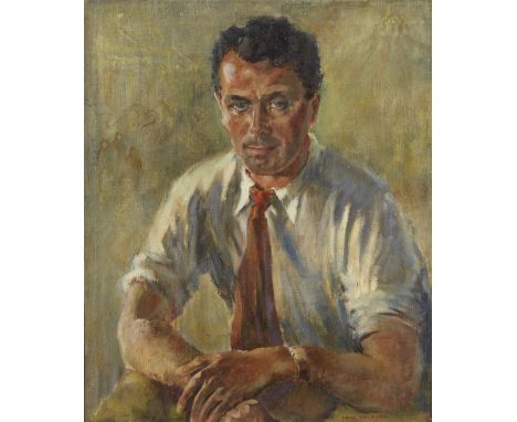 Irene A Welburn, British 1910-2000 - Portrait of a Man; oil on canvas, signed lower right Irene Welburn, 67 x 55.5 cm (ARR) 