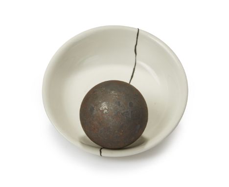 Richard Wentworth CBE, British b. 1947- Crack, Ball and Bowl, 2000; steel, ceramic and epoxy resin, H17 x W26 x D26 cm (ARR)P