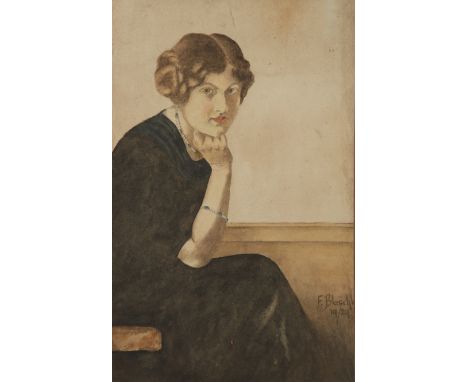 F. Blaschke, German school early-20th century - Portrait of a lady, 1929; watercolour and pencil on paper, signed lower right