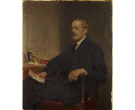 Thomas Martine Ronaldson, British 1881-1942 - Portrait of a seated Gentleman (W. H. Upchurch Carter); oil on canvas board, si