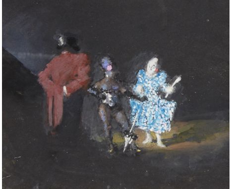 Frederick Deane, British 1924-2020 - Interval (Circus Scene); gouache on paper, 20.4 x 24.2 cm Provenance:the Estate of the A
