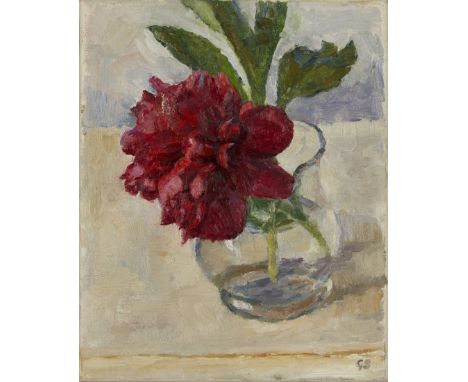 George Sweet, British 1909-1997 - Rose in a glass of water; oil on canvas, signed with initials lower right 'GS', 28.4 x 23 c
