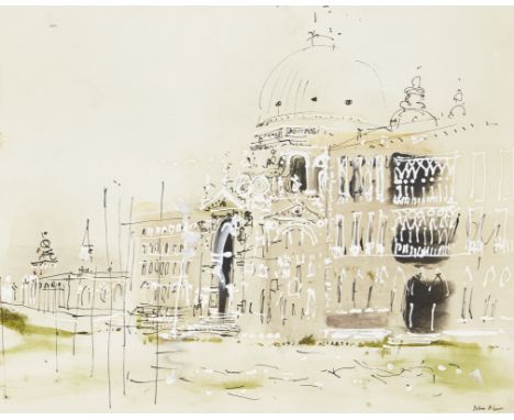 John Piper CH, British 1903-1992 - The Salute Looking Towards the Lagoon, 1959; gouache and ink on paper, signed lower right 