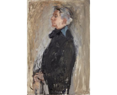 Sarah Hollebone, British 1932-2022 - Portrait study of Quentin Crisp; oil on canvas, 51 x 61.2 cm: together with another oil 