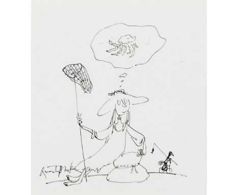 Quentin Blake OBE, British b.1932 - I Wish I Were a Jelly Fish; ink on paper, signed lower left 'Quentin Blake', 19 x 17.1 cm