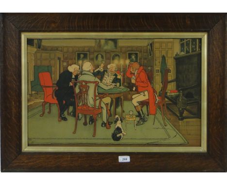 Cecil Aldin
4 Colour prints, hunting caricature scenes, largest 15" x 24", original oak frames