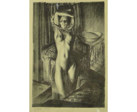 L Cole
Lithograph, Female nude, signed in pencil, dated 1937, i 16" x 11", unframed