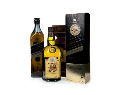 JOHNNIE WALKER DOUBLE BLACK Blended Scotch Whisky 70cl, 40% volume, in carton. J&amp;B RESERVE AGED 15 YEARS Blended Scotch W