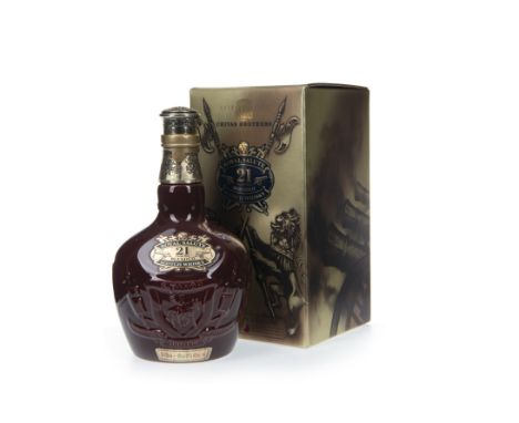 CHIVAS REGAL ROYAL SALUTE 21 YEARS OLD RUBY DECANTER Blended Scotch Whisky 70cl, 40% volume, in cloth sack and carton.