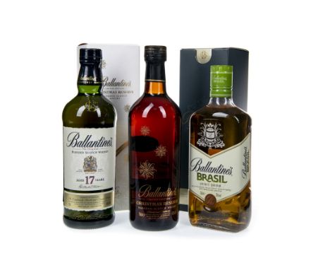 BALLANTINE'S 17 YEARS OLD Blended Scotch Whisky 75cl, 40% volume, in carton. BALLANTINE'S CHRISTMAS RESERVE Blended Scotch Wh