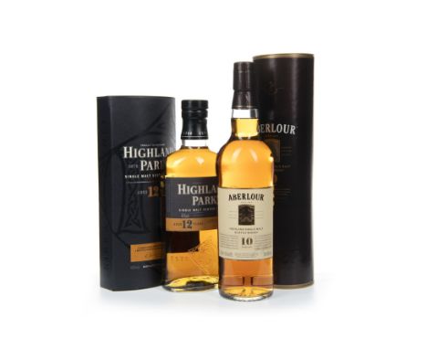 HIGHLAND PARK AGED 12 YEARS Single Malt Scotch Whisky 70cl, 40% volume, in tube. ABERLOUR AGED 10 YEARS Single Malt Scotch Wh