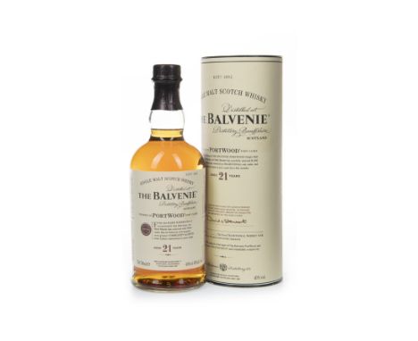 BALVENIE PORT WOOD AGED 21 YEARS Single Malt Scotch Whisky 70cl, 40% volume, in tube.