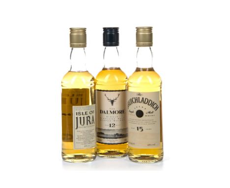 BRUICHLADDICH 15 YEARS OLD - 33.33CL Single Malt Scotch Whisky 33.33cl, 43% volume. DALMORE 12 YEARS OLD - 33.33CL Single Mal