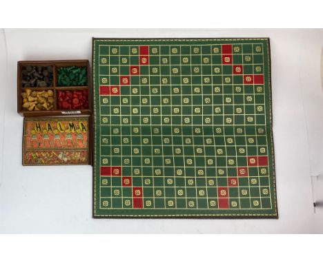 A vintage wooden Halma game.