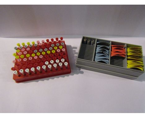 Two cased KIF and Incabloc balance shockproof jewel/spring sets and part sets, the KIF box also with three spring releasing t