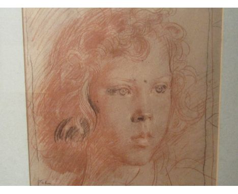 After Augustus John, a framed and glazed print, portrait of Nell Dunn, 1946, 42cm x 29cm