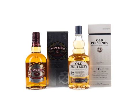 OLD PULTENEY AGED 12 YEARSSingle Malt Scotch Whisky70cl, 40% volume, in box.CHIVAS REGAL AGED 12 YEARSBlended Scotch Whisky70