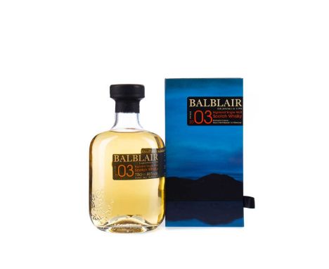 BALBLAIR 2003 FIRST RELEASESingle Malt Scotch WhiskyBottled 2013. 70cl, 46% volume, in box.Condition report: Minor damage to 