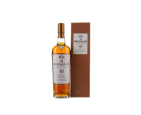 MACALLAN 10 YEARS OLDSingle Malt Scotch WhiskyMatured in sherry casks. 70cl, 40% volume, in carton.