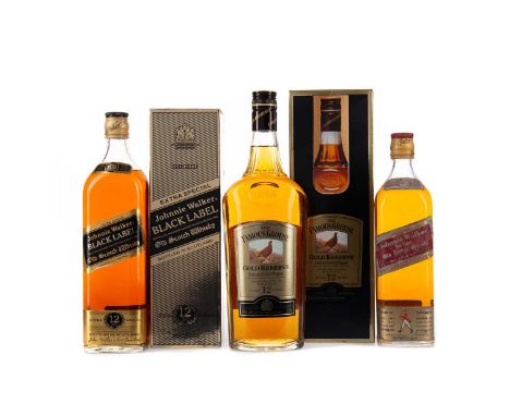 FAMOUS GROUSE GOLD RESERVE AGED 12 YEARS - ONE LITREBlended Scotch WhiskyOne litre, 40% volume, in carton.JOHNNIE WALKER BLAC