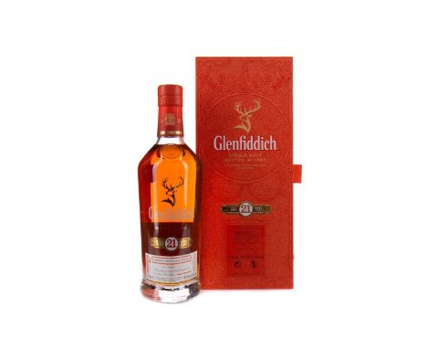 GLENFIDDICH AGED 21 YEARSSingle Malt Scotch WhiskyFinished in rum casks. 70cl, 43.2% volume, in box.Condition report: In gene