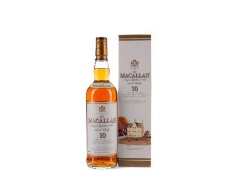 MACALLAN 10 YEARS OLDSingle Malt Scotch WhiskyMatured in sherry casks. 700ml, 40% volume, in carton.Condition report: In gene