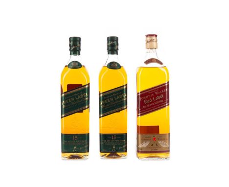 JOHNNIE WALKER GREEN LABEL AGED 15 YEARS (2)Blended Malt Scotch Whisky70cl, 43% volume, in carton.JOHNNIE WALKER RED LABEL - 