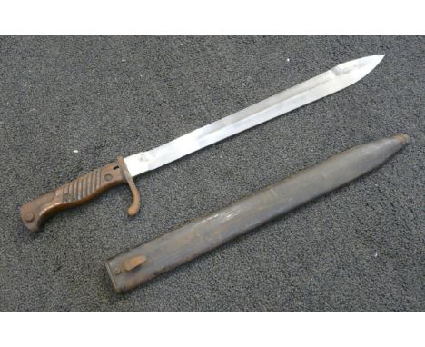 A German bayonet and scabbard, marked Waffenfabrik Mauser AG Oberndorf a N 