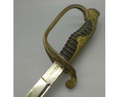 A Japanese Imperial officer's Kyu Gunto sword and scabbard