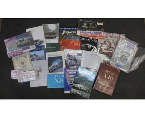 Motoring related ephemera, Jaguar XJ6 service manual, Jaguar day programmes, Lombard RAC Rally official Rallypaks, auction ca