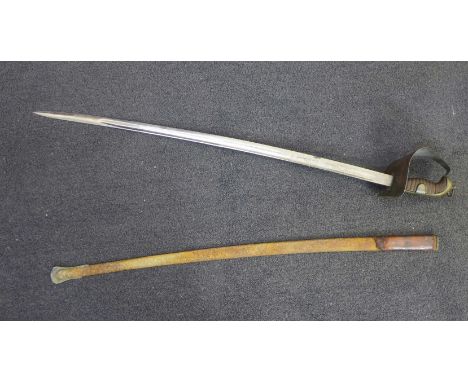 A Turkish sword and scabbard, the blade marked Vahram Tadjirian 